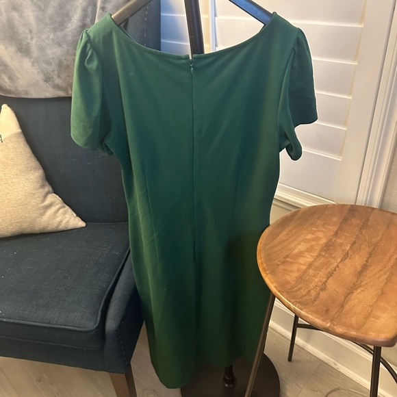 Ann Taylor Puff Sleeve Ponte Sheath Dress in Green - Picture 7 of 8